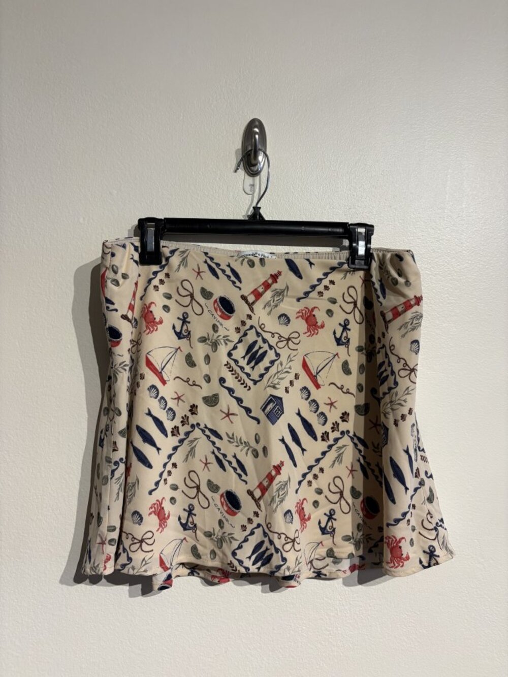 Abercrombie & Fitch Nautical Print Mini Skort Size L Coastal Summer